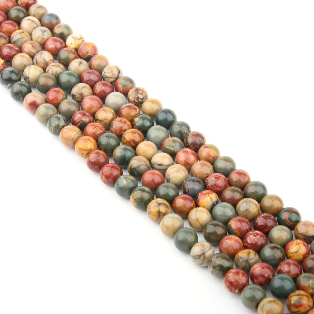 

Round Natural Stone Beads Pablo Picasso stones Loose Stone Bead for Bracelet Necklace Jewelry Making DIY Size 6mm/8mm/10mm