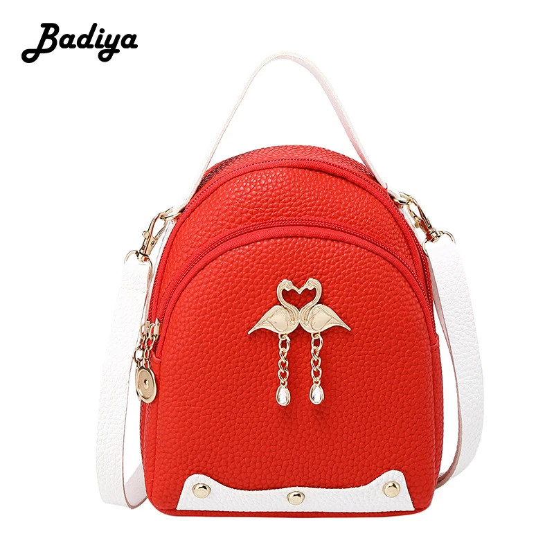 Мини-рюкзак женская сумка через плечо из искусственной кожи для