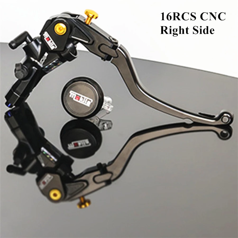 

Right Side For Honda Yamaha Kawasaki Suzuki 16 RCS Motorcycle CNC Brake Pump Clutch Cable Lever Radial Main Cylinder Pump Tank
