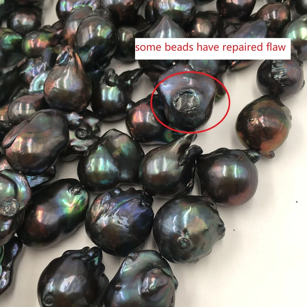 16 дюймов 100% пресноводный жемчуг с барочной формой в нитке 13-17 мм x 20-30 большой