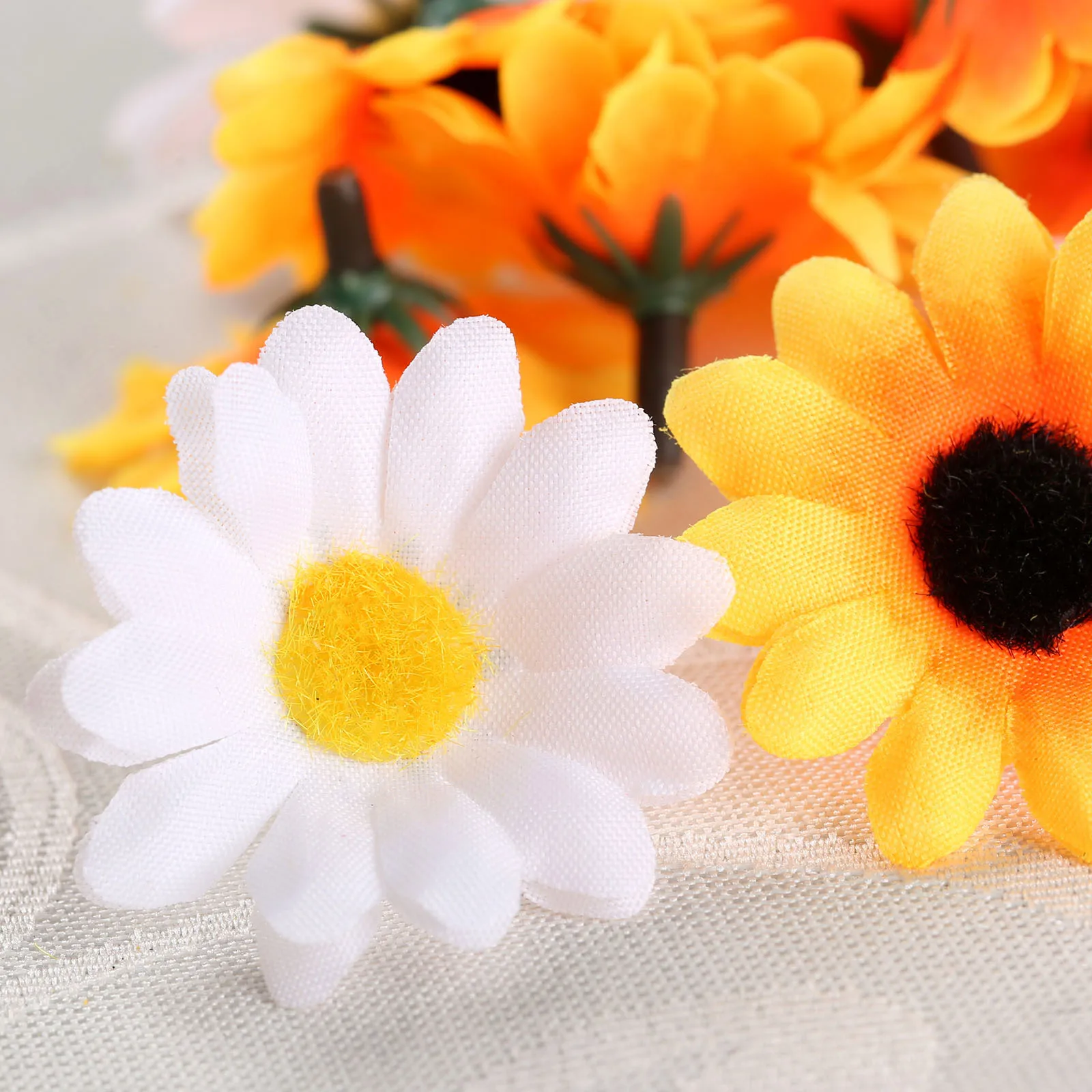 100 шт. шелковые искусственные герберы (Ромашки) цветы головки для DIY Рождество