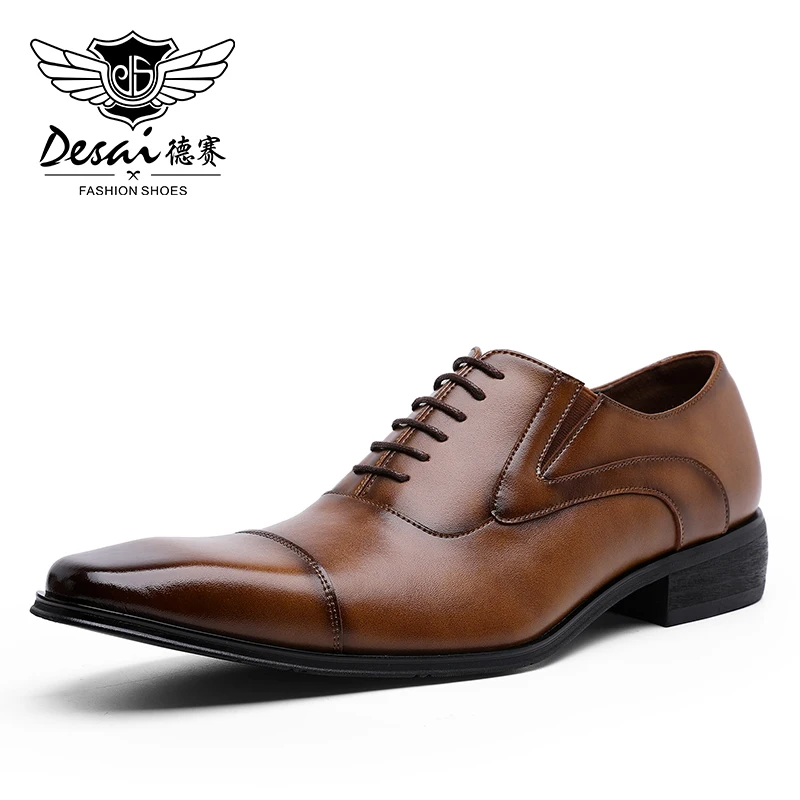 New design brown DESAI/лоферы с кисточками в итальянском стиле; повседневные мужские лоферы без шнуровки; обувь для свадебной вечеринки; мужская кожаная обувь; цвет черный, коричневый; - Цвет: New design brown