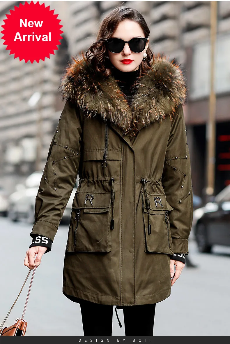 

Linti 2020 winter fashion Linzi fur hooded mink fur liner new fur style overcome women's coat