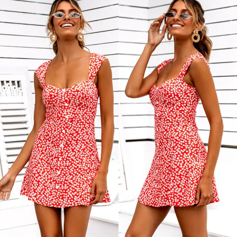 Женское короткое платье с запахом элегантное приталенное пляжное в стиле бохо