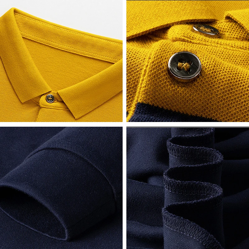 

UAICESTAR Brand Casual Polo Shirt Men Autumn Fashion Splicing Men Polo Shirt 2020 High Quality Cotton Long Sleeve Polo Shirts