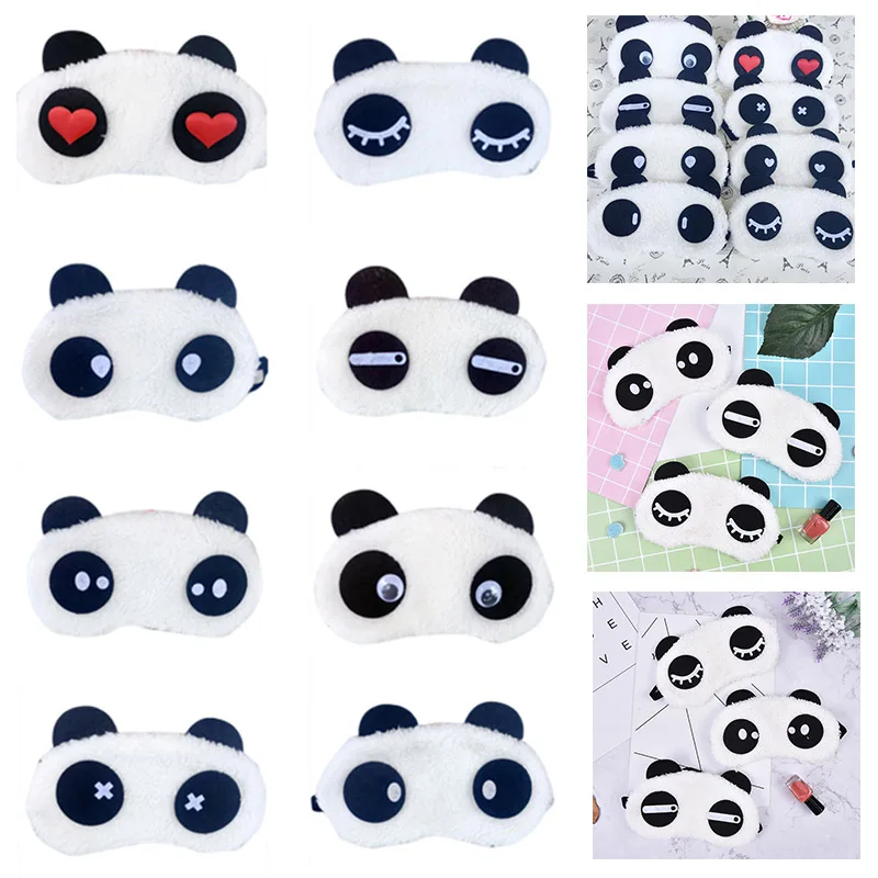 

1 шт., плюшевая маска для сна в виде кошки и панды