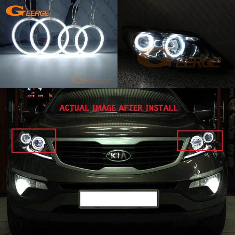 Для Kia Sportage 3 SL 2010 2011 2012 2013 2014 2015 отличные ультра яркие CCFL ангельские глазки Halo