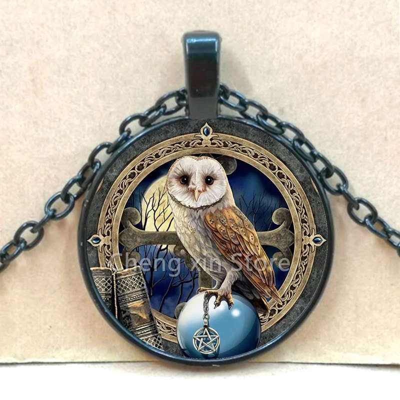 2020/2021 модное ожерелье с подвеской witchcraft Сова Кабошон фото стеклянная подвеска