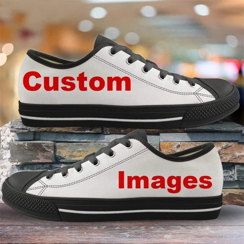 WHEREISART Men Vulcanized Shoes Custom Your Name/Logo/Text/Image/Photo Print Student Boy Canvas Sneakers Casual Spring | Обувь