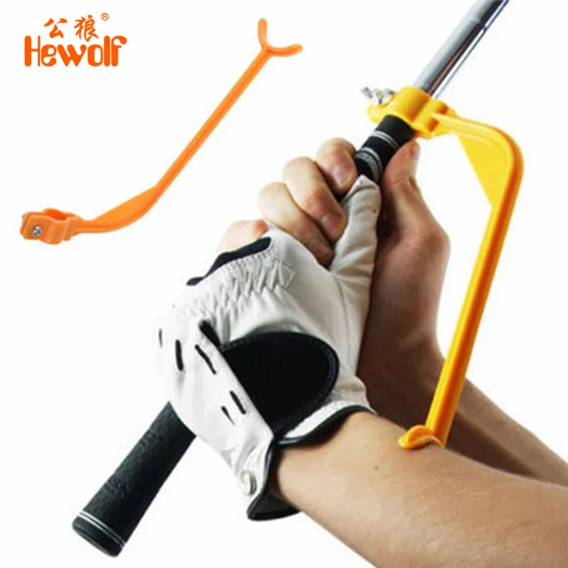 

Hewolf Golf Swing Trainer Educational Practice Guide Beginner Gesture Alignment Golf Club Correct Wrist Training Aid Tools