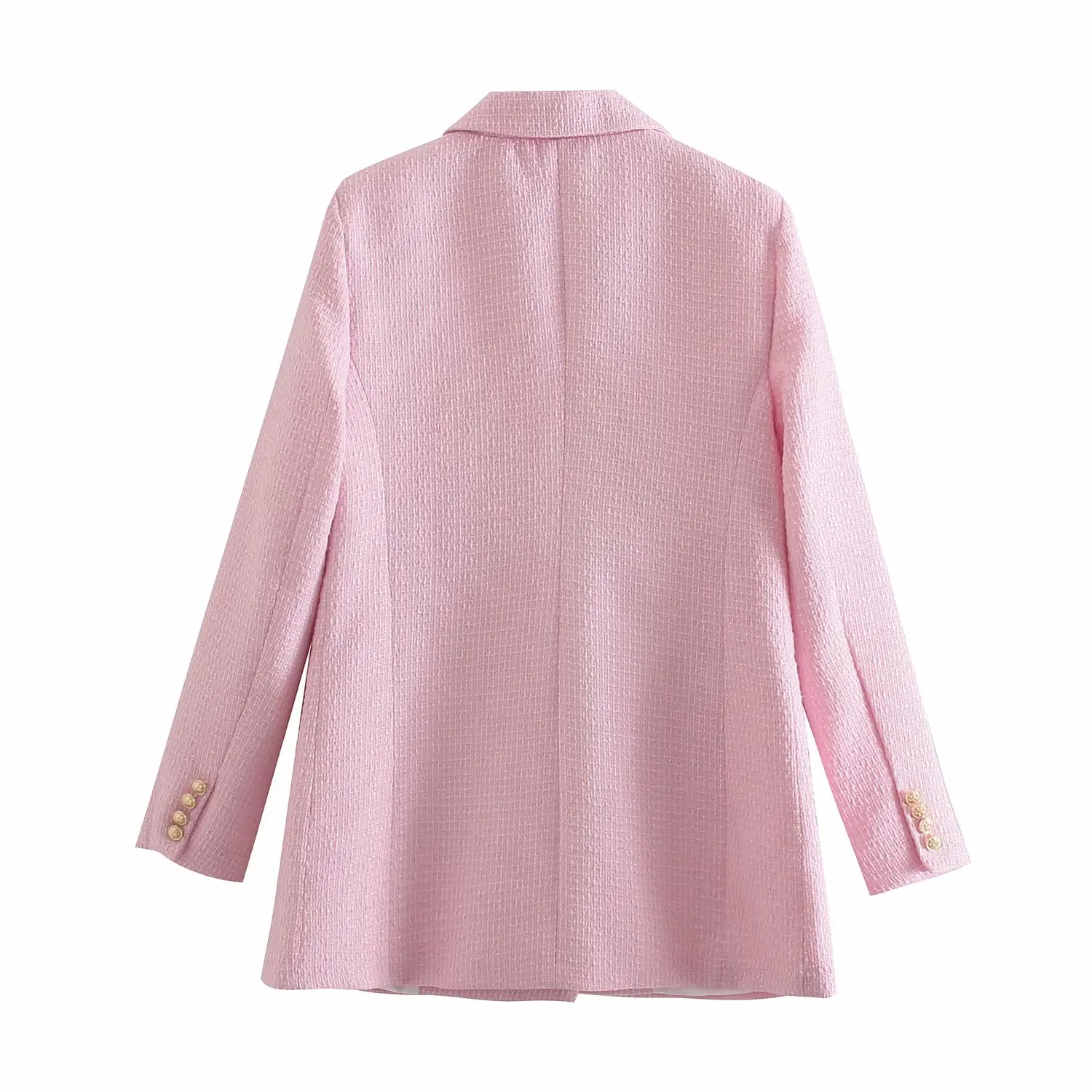 

TRAF ZA Newest Women Blazer Jacket 2021 Spring Autumn Double Breasted Coat Long Sleeve Pockets Female Outerwear OL Chic Tops