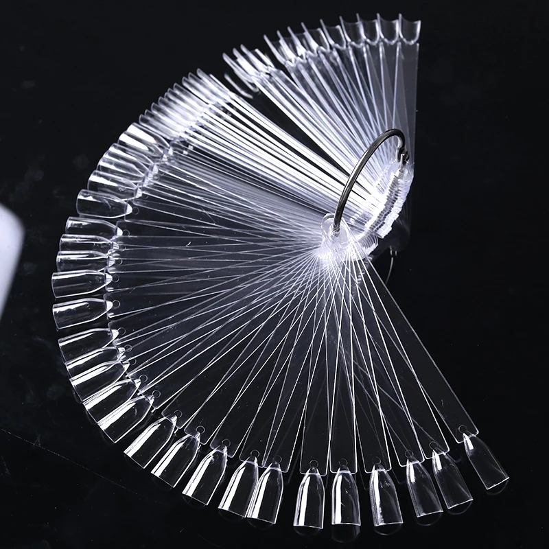 Прозрачные накладные ногти в стиле веера натуральные черные прозрачные палочки