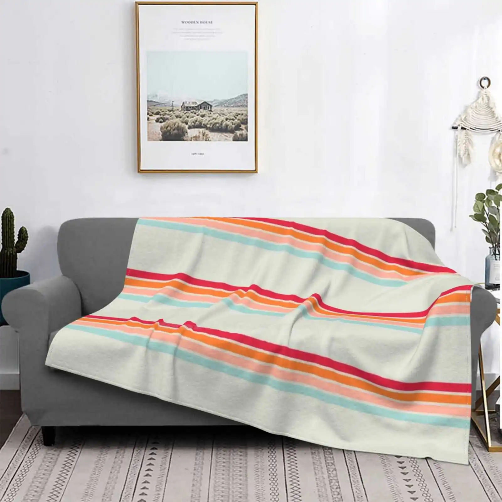 Одеяло с цветными линиями для кондиционирования воздуха мягкое одеяло дешевое