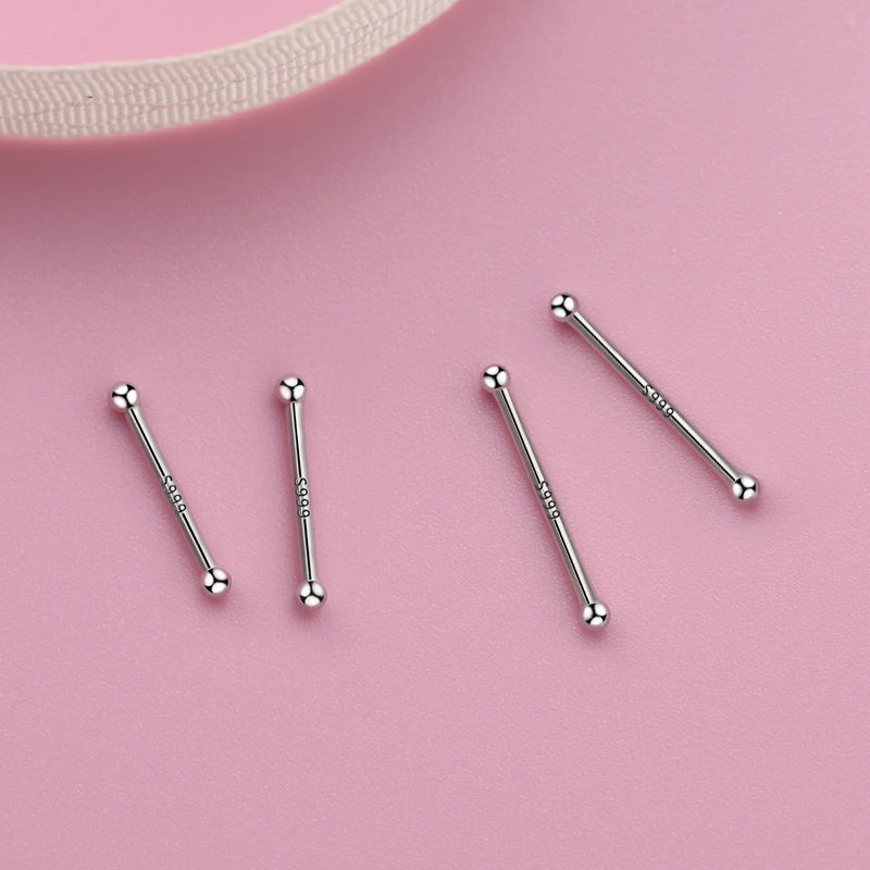 Серьги-гвоздики из серебра 999 пробы унисекс | Украшения и аксессуары