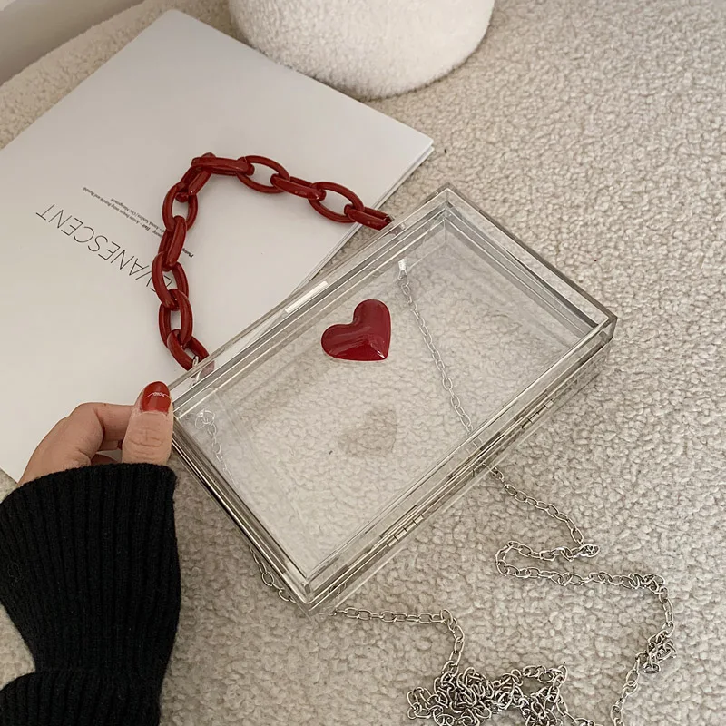 

Transparent Box Square Crossbody bag 2021 Fashion New High quality Women's Designer Handbag Chain Tote Shoulder Messenger Bag