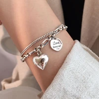 new arrival 30 silver plated romantic love heart ladies wedding charm bracelet best sell jewellery gifts