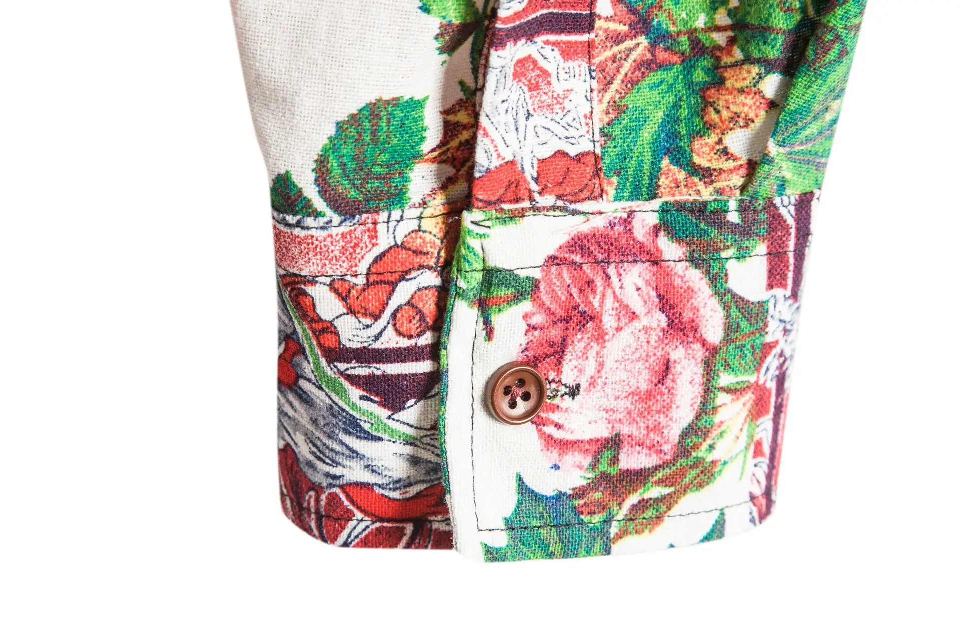 

2021 Autumn New Men's Cotton and Linen Personalized Printed Long-Sleeved Shirt