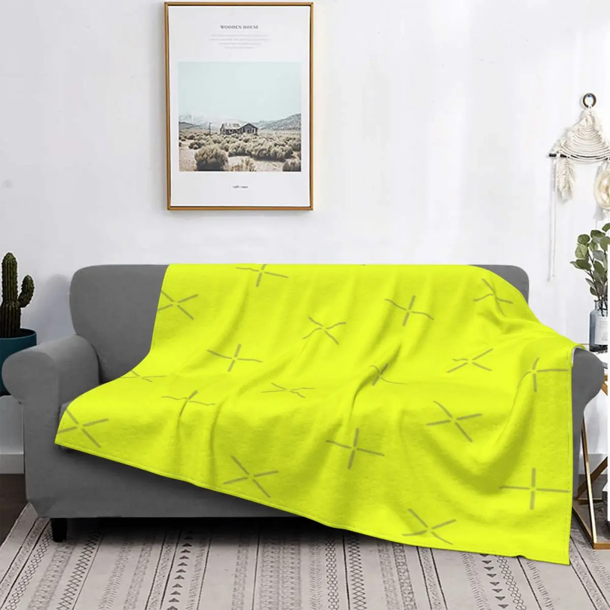 

Manta de Color liso con capucha para el hogar, colcha de tela escocesa para el sofá, Color amarillo y verde, para invierno