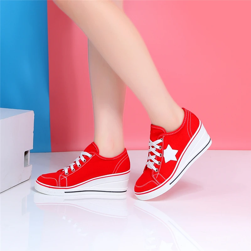 Кроссовки женские джинсовые повседневная обувь на платформе плоская танкетка