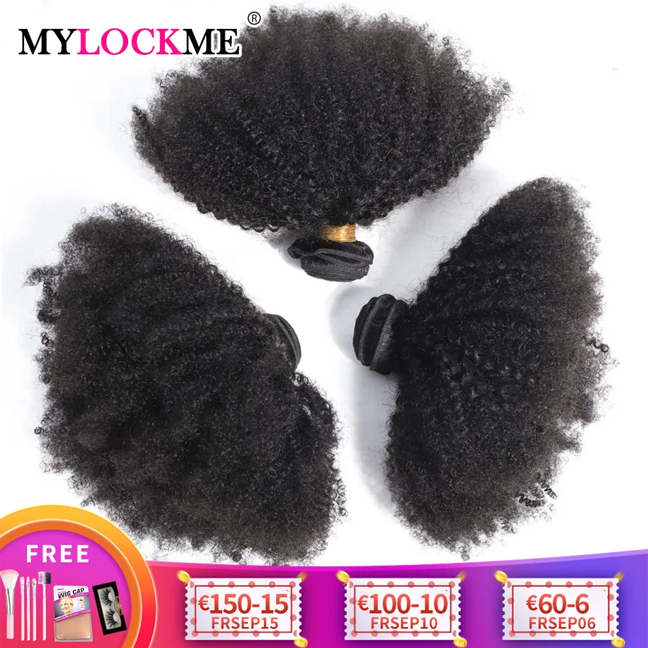 Extensiones de cabello rizado Afro para mujer, mechones de cabello humano mongol Remy, cabello Natural 100% MYLOCKME, Envío Gratis