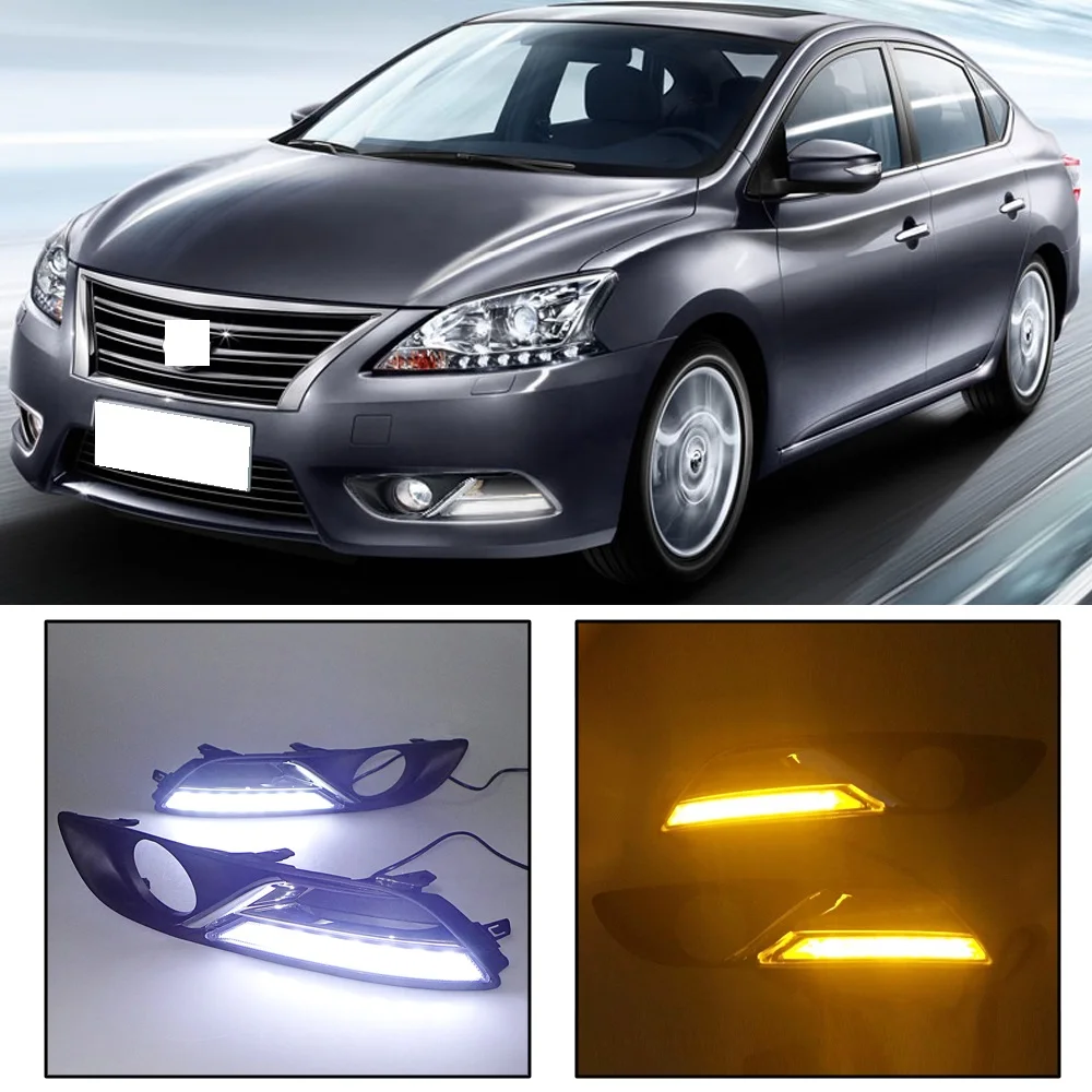 CAPQX для Nissan Sentra Sylphy 2012 2015 Светодиодный дневной светильник DRL