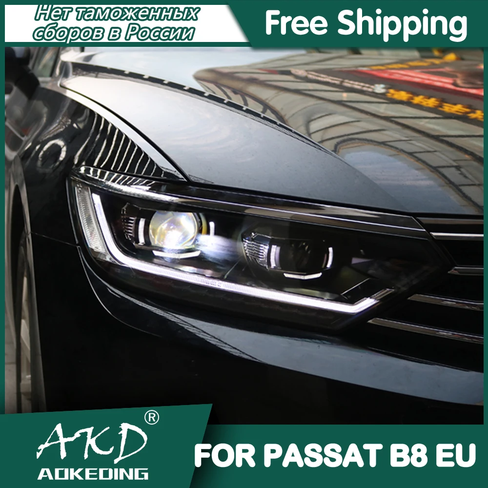 For Car VW Passat B8 EUR 2016-2020 Headlights DRL Day Running Light LED Bi Xenon Bulb Fog Lights Car Accessory Passat Head Lamp