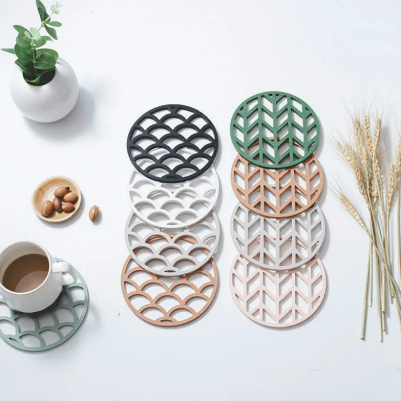 Кухонный круглый коврик для обеденного стола изолирующий силиконовый горячего