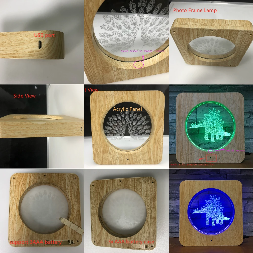 В виде лошадиной головы дизайн с изображением животных 3D светодиодный ABS Пластик