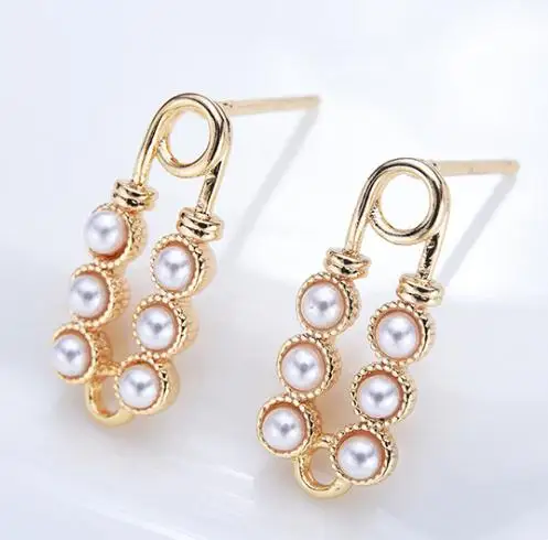 2021 New Style S925 Silver Versatile Inlaid Pearl Earrings Accessories DIY Jewelry For Women