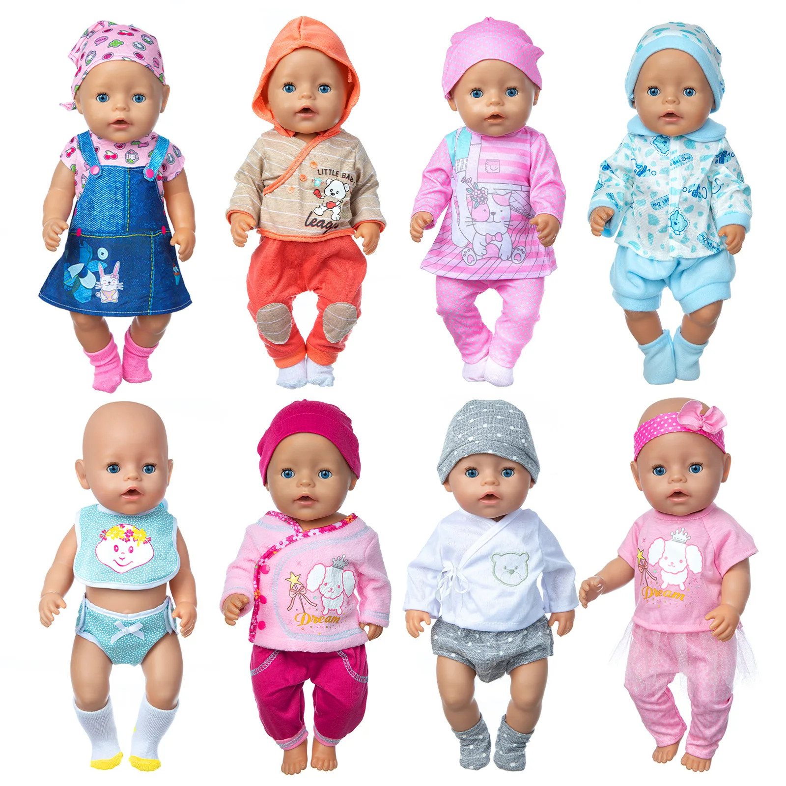 

Born New Baby Fit 18 inch 43cm Doll Clothes Doll Strawberry Pineapple, Fruit and Hair Ribbon Suit Accessories For Baby Gift