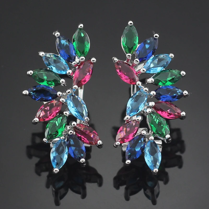 

Blue Stone Kunzite Party Wedding Earring Girls Stud Earrings for Women W3