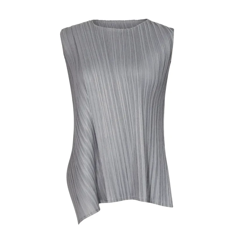 Женский пуловер без рукавов DEAT свободная футболка и широкие брюки с оборками