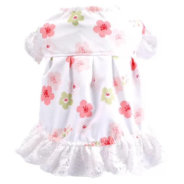 Summer Pet Cute Princess Sakura Dog Dress for Yorkies Breathable Skirt Pets Puppy Clothes for Small Dogs Pomeranian Chihuahua