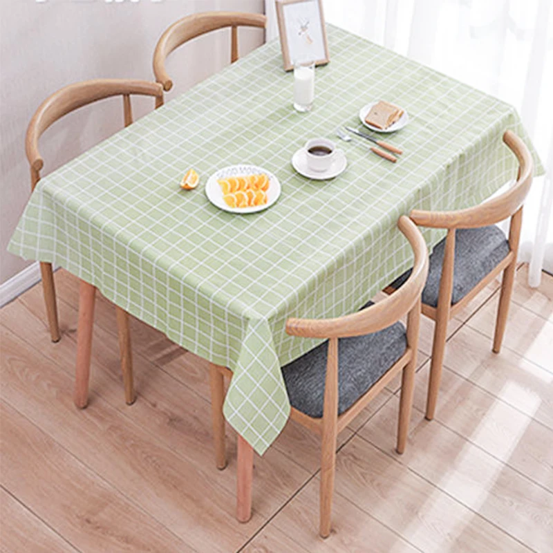 Водонепроницаемая скатерть из ПВХ простой клетчатый узор круглая пластиковая