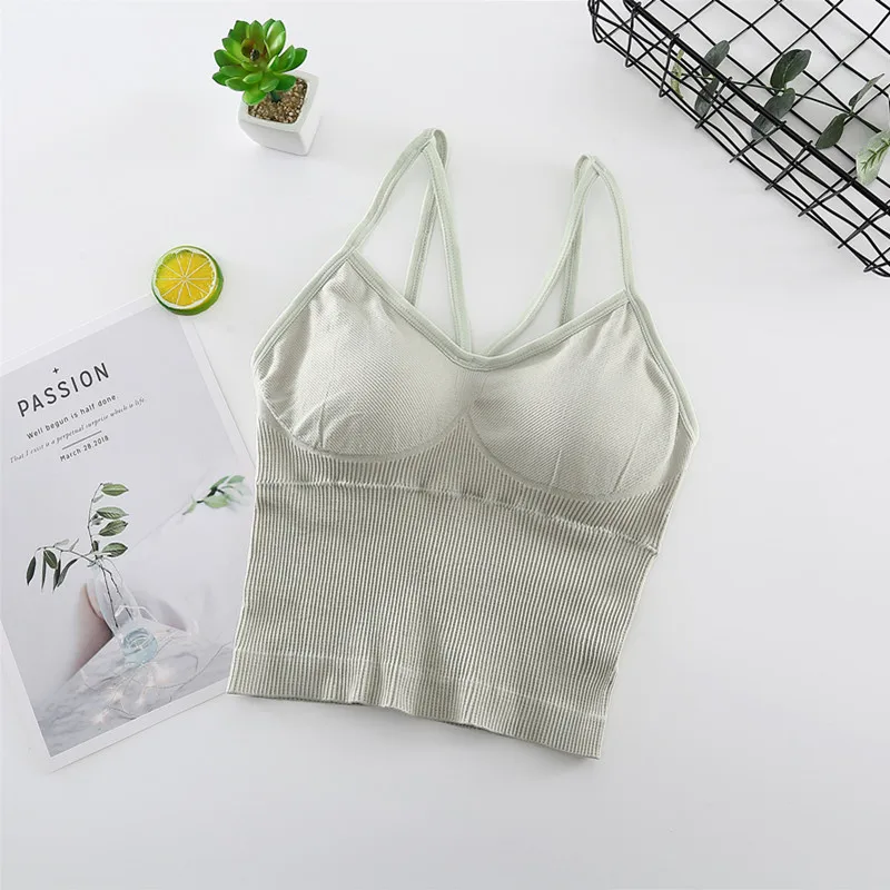 

Solid Padded Women Sports Bra Tops Fitness Yoga Running Cropped Top Women SportsWear Gym Solid Tank Tops Athletic Push Up Bras