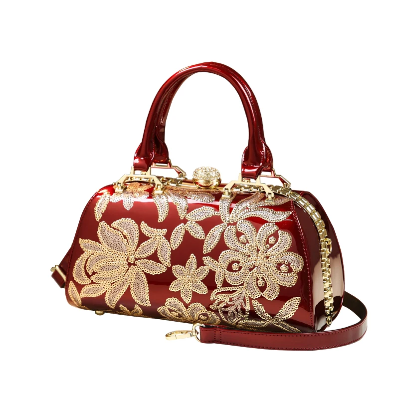 

Fashion Personality Clip Bag Women's Diamond Bright Leather Bag Handbag Wedding Bag Red Crossbody Bags Designer Large Capacity