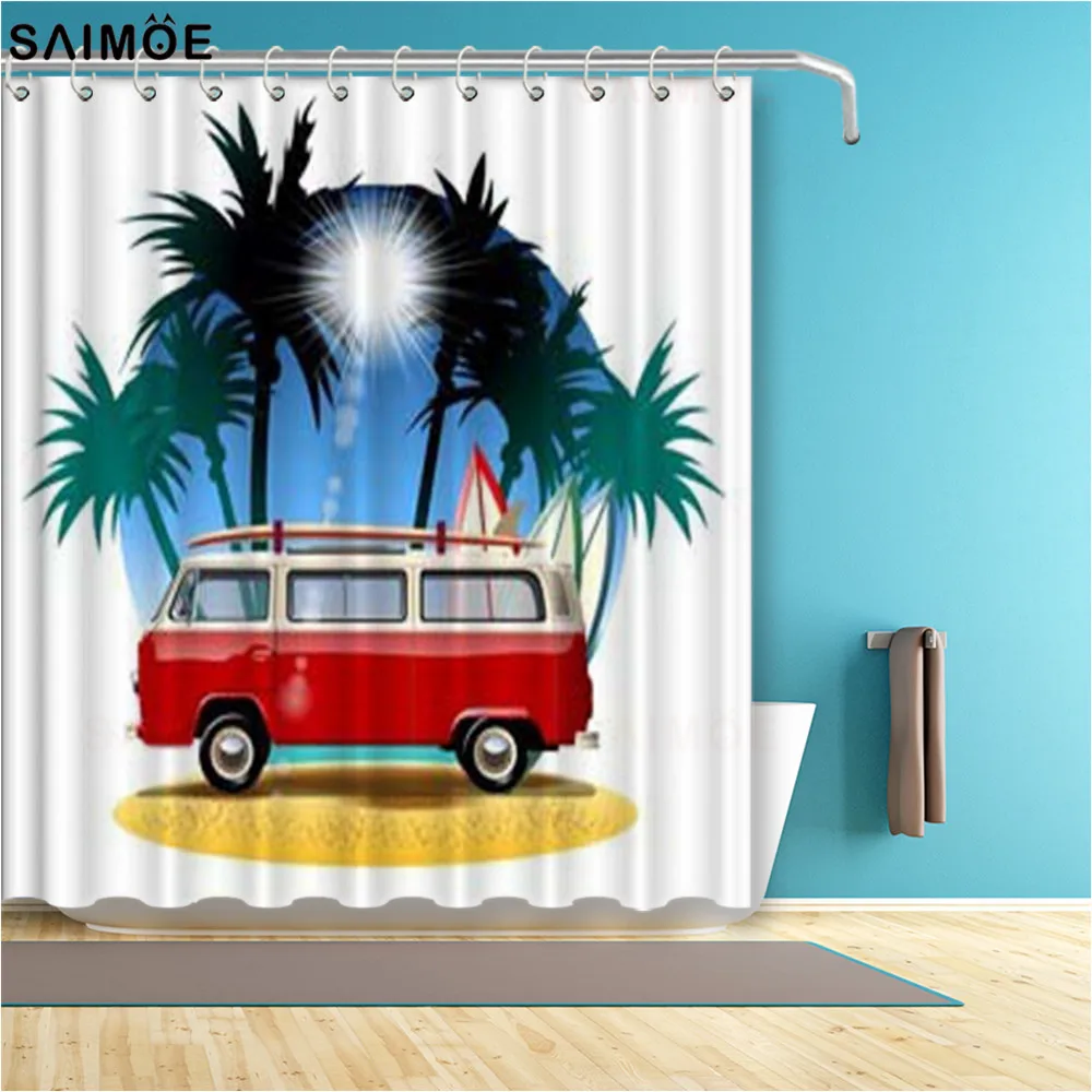 Занавеска для ванной комнаты Happy and Campers Мультяшные автомобильные