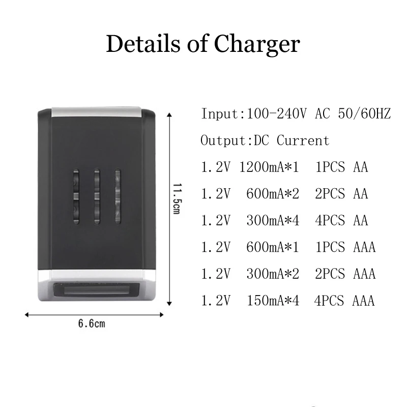 Зарядное устройство для батарей aa с 4 слотами и ЖК-дисплеем зарядное 1 2 в Ni-MH aaa |