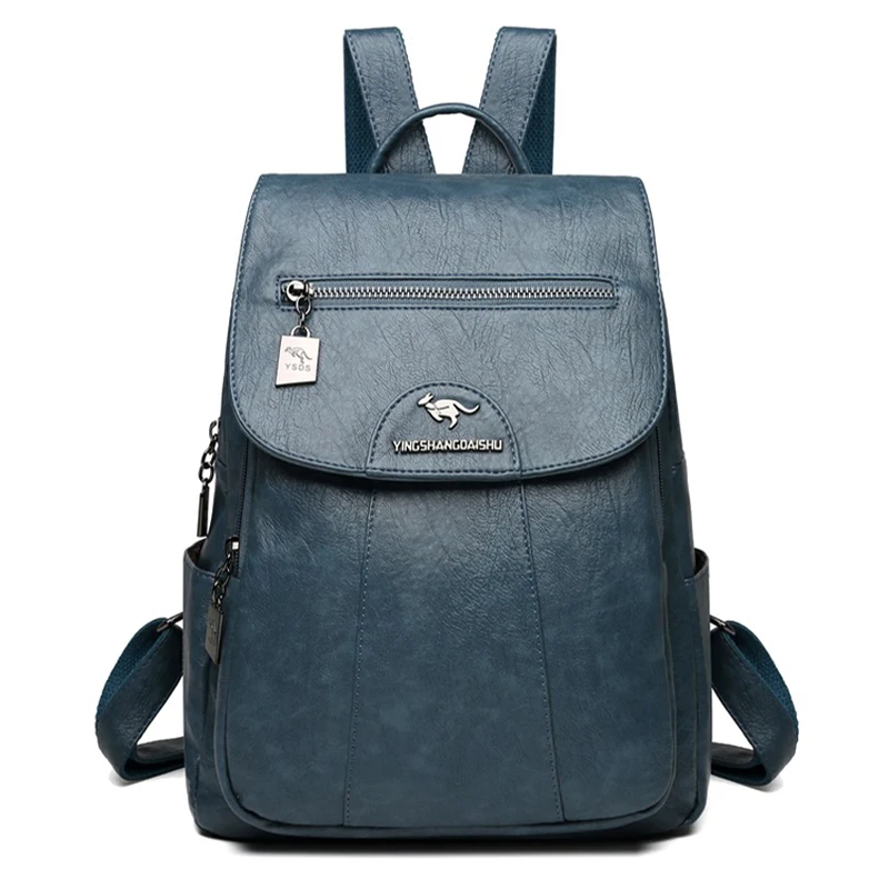 

2020 Women Leather Backpacks High Quality Female Vintage Backpack For Girls School Bag Travel Bagpack Ladies Sac A Dos Back Pack