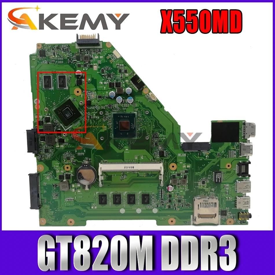 Материнская плата Akemy 60NB06P0 MB2400 для ноутбука ASUS X550MD Y582M X550MJ X552M материнская NVIDIA 820M
