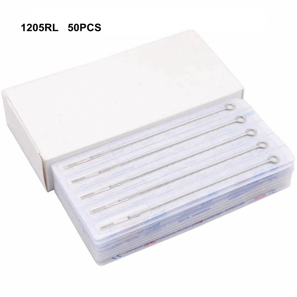 

Иглы для татуировок 5RL стерильные стандартные в ассортименте, иглы для микроблейдинга, перманентного макияжа, 50 шт.