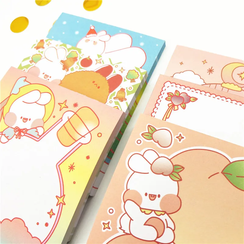 Милый блокнот с толстым кроликом Kawaii мультяшный школьные принадлежности Бумага