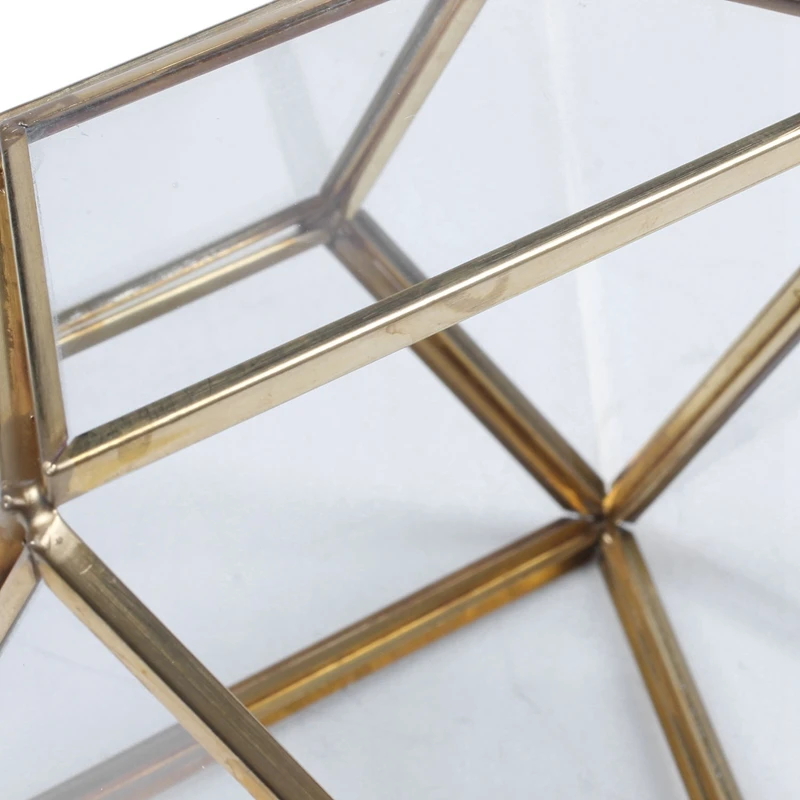 

Diamond Shape Box Organizer Geometry Glass Cosmetic Storage Box & Geometric Glass Style Jewelry Box Table Container