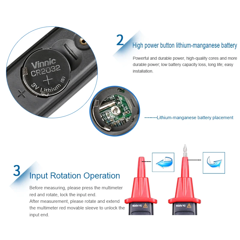 UT118B Pen Type Digital Multimeter Auto SCAN LCD backlight Non-Contact Voltage Detection 3000-Bit Counting Function AC/DC