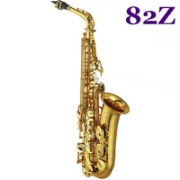 new alto saxophone yas 82z golden key musical instrument high quality electrophoresis golden saxophone mouthpiece box