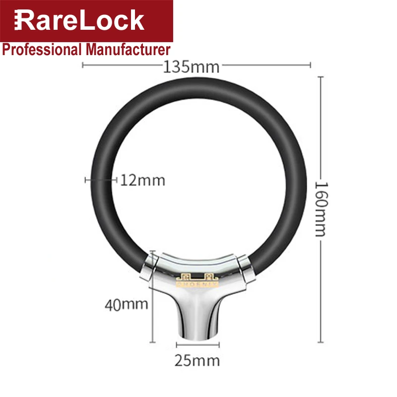 Steel Cable Cycling Lock Push Button with Key One-Click-to-Lock for Bicycle Bike Motorcycle Glass Door Cabinet Rarelock YP73 a |