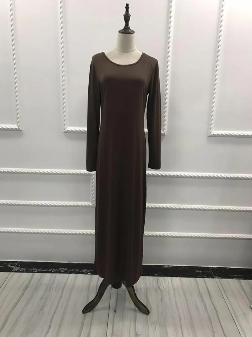 Элегантное мусульманское платье чистого цвета abaya арабское турецкое длинное из