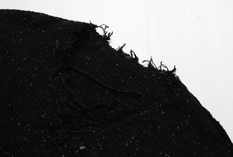 

Casual V-Neck Pullover Lace Up Jumpers Sexy Hole Women's Sweaters Long Sleeve Sweater Winter Knitted Losse Sweater 2021 New Pull