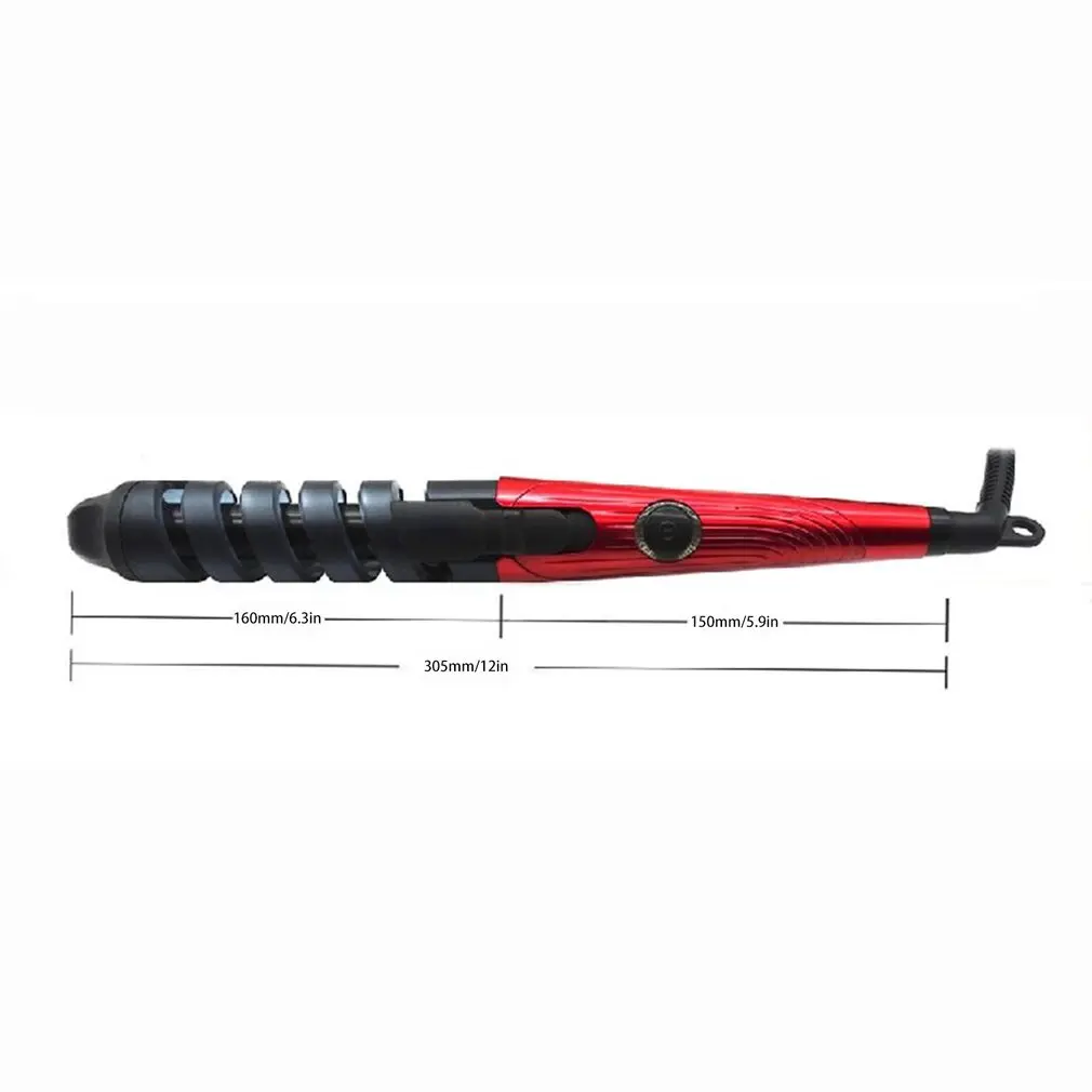 

Compact Tourmaline Ceramic Spiral Curling Iron Curl Curler Ceramic Lightweight And Ergonomic Rotating Electric Cord
