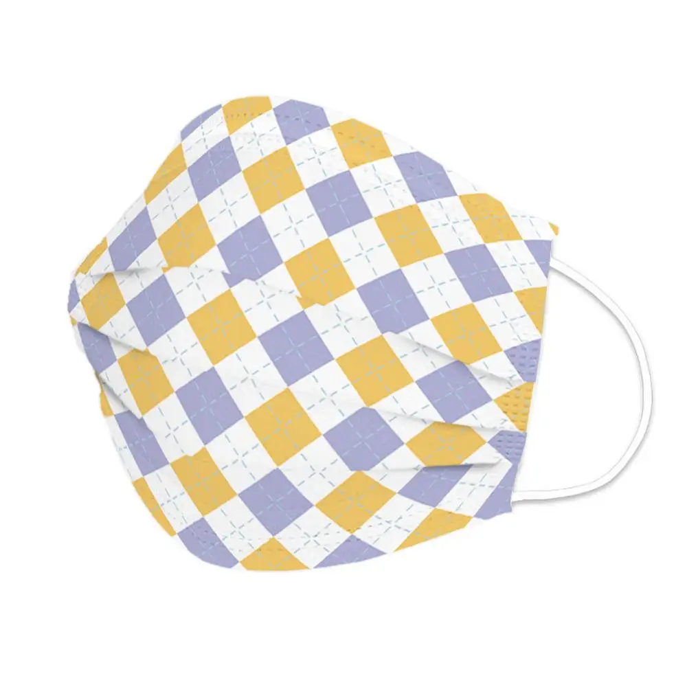 10 шт одноразовые маски для лица дышащие Индивидуальные клетчатые Цветочные